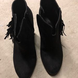 Carlos Santana Black Booties with fringe